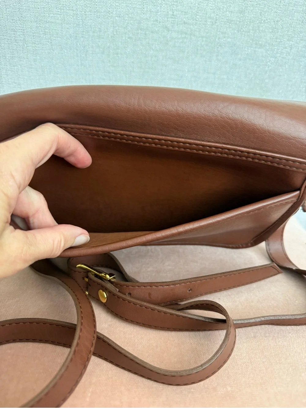 Vintage Coach Penny Pocket Purse Bag Brown Glove Tanned Leather USA - Picture 4 of 16